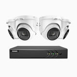 EL200 - 1080p 4 Kanal außen Kabelgebunden Überwachungskamera-Set mit 4 Kameras, intelligenter DVR mit Erkennung von Menschen & Fahrzeugen, 20 Meter Infrarot-Nachtsicht, 4-in-1-Ausgangssignal, IP67