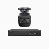 EL200 - 1080p 4 Kanal außen Kabelgebunden Überwachungskamera-Set mit 1 Kameras, intelligenter DVR mit Erkennung von Menschen & Fahrzeugen, 20 Meter Infrarot-Nachtsicht, 4-in-1-Ausgangssignal, IP67