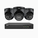 EL200 - 1080p 4 Kanal außen Kabelgebunden Überwachungskamera-Set mit 3 Kameras, intelligenter DVR mit Erkennung von Menschen & Fahrzeugen, 20 Meter Infrarot-Nachtsicht, 4-in-1-Ausgangssignal, IP67