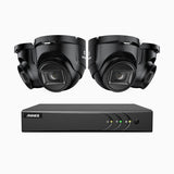 EL200 - 1080p 4 Kanal außen Kabelgebunden Überwachungskamera-Set mit 4 Kameras, intelligenter DVR mit Erkennung von Menschen & Fahrzeugen, 20 Meter Infrarot-Nachtsicht, 4-in-1-Ausgangssignal, IP67