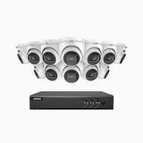 EL200 - 1080p 16 Kanal außen Kabelgebunden Überwachungskamera-Set mit 12 Kameras, intelligenter DVR mit Erkennung von Menschen & Fahrzeugen, 20 Meter Infrarot-Nachtsicht, 4-in-1-Ausgangssignal, IP67