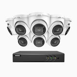 EL200 - 1080p 16 Kanal außen Kabelgebunden Überwachungskamera-Set mit 8 Kameras, intelligenter DVR mit Erkennung von Menschen & Fahrzeugen, 20 Meter Infrarot-Nachtsicht, 4-in-1-Ausgangssignal, IP67