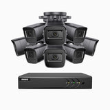 EL200 - 1080p 16 Kanal außen Kabelgebunden Überwachungskamera-Set mit 8 Kameras, intelligenter DVR mit Erkennung von Menschen & Fahrzeugen, 20 Meter Infrarot-Nachtsicht, 4-in-1-Ausgangssignal, IP67