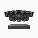 EL200 - 1080p 16 Kanal außen Kabelgebunden Überwachungskamera-Set mit 12 Kameras, intelligenter DVR mit Erkennung von Menschen & Fahrzeugen, 20 Meter Infrarot-Nachtsicht, 4-in-1-Ausgangssignal, IP67