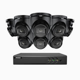 EL200 - 1080p 16 Kanal außen Kabelgebunden Überwachungskamera-Set mit 8 Kameras, intelligenter DVR mit Erkennung von Menschen & Fahrzeugen, 20 Meter Infrarot-Nachtsicht, 4-in-1-Ausgangssignal, IP67