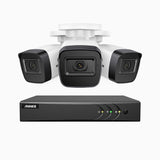 EL200 - 1080p 8 Kanal außen Kabelgebunden Überwachungskamera-Set mit 3 Kameras, intelligenter DVR mit Erkennung von Menschen & Fahrzeugen, 20 Meter Infrarot-Nachtsicht, 4-in-1-Ausgangssignal, IP67