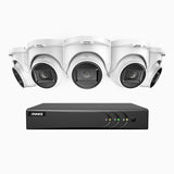 EL200 - 1080p 8 Kanal außen Kabelgebunden Überwachungskamera-Set mit 5 Kameras, intelligenter DVR mit Erkennung von Menschen & Fahrzeugen, 20 Meter Infrarot-Nachtsicht, 4-in-1-Ausgangssignal, IP67