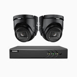 EL200 - 1080p 8 Kanal außen Kabelgebunden Überwachungskamera-Set mit 2 Kameras, intelligenter DVR mit Erkennung von Menschen & Fahrzeugen, 20 Meter Infrarot-Nachtsicht, 4-in-1-Ausgangssignal, IP67