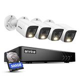 ANNKE 8 Kanal 3K Lite DVR Recorder,4x1080p Kabelgebundene Kameras,500GB HDD, Personen- & Fahrzeugerkennung, 1080p Sicherheitskamera System, 4X 2MP Farb-Nachtsicht Außenkameras,E-Mail-Alarm mit Bildern