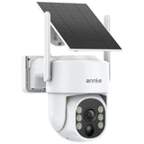 ANNKE 2.5K Solar Überwachungskamera Aussen Akku, 360° Schwenkbar WLAN Kamera Outdoor Kabellos, 2, 4/5GHz WiFi, Farbnachtsicht, PIR-Bewegungserkennung, 2-Wege-Audio, Licht- & Ton-Alarm, SD-Kartenslot