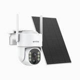 WB400 - 4MP Funk Überwachungskamera Außen, Dualband-WLAN, Bewegungserkennung, Zwei-Wege-Audio, 9000 mAh wiederaufladbarer Akku & Solarstromversorgung, 270° Pan & 90° Tilt, lauter Alarm & bis zu 256 GB lokaler Speicher, kompatibel mit Alexa