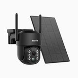 WB400 - 4MP Funk Akku-Überwachungskamera für außen, Dual-Band-WLAN, 270°/90° PT, 9000-mAh-Akku & Solar, Bewegungserkennung, Zwei-Wege-Audio