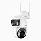 WCD1012 – 10MP UHD Dual-Lens WLAN PTZ Überwachungskamera Außen, 360° Panoramaansicht, 12X optischer Zoom, intelligente Dual-Light Nachtsicht, Zwei-Wege-Audio, 270° Schwenk & 90° Neigung, Cloud-Speicher & bis zu 256 GB lokale Speicherung