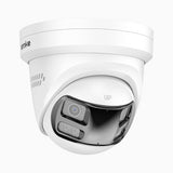 FCD800P - 8MP UHD PoE Überwachungskamera mit Dual-Objektiv für Außenbereiche, 180° Panoramaansicht, Vollmetallgehäuse, Smart Motion 2.0, Dual-Light-Nachtsicht, Zwei-Wege-Audio, Aktive Sirene & Alarm, Personen- & Fahrzeugerkennung, IP67