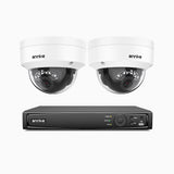 H500 - 3K 4 Kanal PoE Überwachungskamera-Set mit 2 Kameras, Intelligente Dual-Licht-Nachtsicht, 3072 × 1728 @ 20fps, intelligente Erkennung von Personen und Fahrzeugen, integriertes Mikrofon, IP67