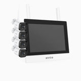 WTL500 - 5MP WLAN Überwachungssystem mit 7″-Monitor, 4-Kanal NVR & 4 Kameras, EXIR-Nachtsicht, Gegensprechfunktion, Integriertem Mikrofon, Alexa-kompatibel, IP66