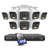 ANNKE 12MP Sicherheitskamera System, 16CH NVR Recorder mit KI Bewegungserkennung, 8x 12MP IP PoE Kameras mit Farb Nachtsicht & Mikrofon, Alexa-kompatibel für Smart Home & Geschäftsüberwachung, 4TB HDD