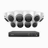 H300 - 3MP 16 Kanal PoE Überwachungskamera-Set mit 10 Kameras,EXIR 2.0 Nachtsicht, Bewegungserkennung, H.265+, IP67 Wetterfest