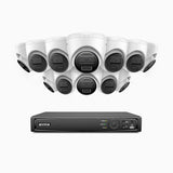 H300 - 3MP 16 Kanal PoE Überwachungskamera-Set mit 12 Kameras,EXIR 2.0 Nachtsicht, Bewegungserkennung, H.265+, IP67 Wetterfest