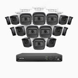H300 - 3MP 16 Kanal PoE Überwachungskamera-Set mit 16 Kameras,EXIR 2.0 Nachtsicht, Bewegungserkennung, H.265+, IP67 Wetterfest