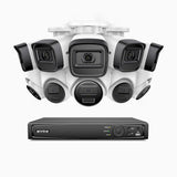 H300 - 3MP 16 Kanal PoE Überwachungskamera-Set mit 5 Bullet Kameras & 5 Turm Kameras, EXIR 2.0 Nachtsicht, Bewegungserkennung, H.265+, IP67 Wetterfest