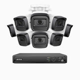 H300 - 3MP 16 Kanal PoE Überwachungskamera-Set mit 8 Kameras,EXIR 2.0 Nachtsicht, Bewegungserkennung, H.265+, IP67 Wetterfest