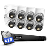 ANNKE 4K PoE Überwachungskamera Set Aussen, 16-Kanal 12MP NVR mit 4TB HDD für 24/7 Aufnahme, Videoüberwachung mit 8X 8MP PoE IP Kameras mit Farbnachtsicht, Personen und Fahrzeugerkennung, IP67