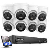 ANNKE 4K PoE Überwachungskamera Set Aussen, 16-Kanal NVR mit 4TB HDD für 24/7 Aufnahme, 8X 8MP PoE IP Kameras mit Farbnachtsicht, Personen und Fahrzeugerkennung, IP67 Wasserdicht
