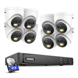 ANNKE 12MP Sicherheitskamera System, 16-Kanal NVR Recorder mit KI Bewegungserkennung, 8X IP PoE Kameras mit Farb Nachtsicht & Mikrofon, Alexa-kompatibel für smart Home & Geschäftsüberwachung, 4TB HDD