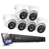 ANNKE 12MP PoE Überwachungskamera Set Aussen, 8-Kanal NVR mit 2TB HDD für 24/7 Aufnahme, 6X 8MP PoE IP Kameras mit Farbnachtsicht, Personen und Fahrzeugerkennung, IP67 Wasserdicht