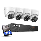 ANNKE 5MP Überwachungskamera Aussen Set, Videoüberwachung mit 8CH 2TB HDD NVR und 4X 5MP PoE IP Outdoor Kamera, mit Personen-/Fahrzeugerkennung für 24/7 Überwachung, IR Nachtsicht