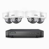 H800 - 4K 8 Kanal PoE Überwachungskamera-Set mit 4 Kameras, Personen- und Fahrzeugerkennung, Eingebautes Mikrofon, Farbe & IR Nachtsicht, 96° Sichtfeld, Unterstützt RTSP