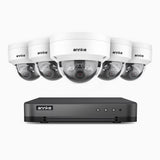 H800 - 4K 8 Kanal PoE Überwachungskamera-Set mit 5 Kameras, Eingebauter Mikrofon- und SD-Kartensteckplatz, Farbe & IR Nachtsicht, 96° Sichtfeld, Unterstützt RTSP