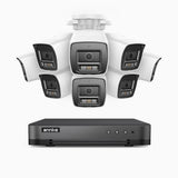 H800 - 4K 8 Kanal PoE Überwachungskamera-Set mit 8 Kameras, Farbe & IR Nachtsicht, Personen- und Fahrzeugerkennung, Eingebautes Mikrofon, 96° Sichtfeld, Unterstützt RTSP
