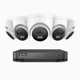 H800 - 4K 8 Kanal PoE Überwachungskamera-Set mit 5 Kameras, Eingebauter Mikrofon- und SD-Kartensteckplatz, Farbe & IR Nachtsicht, 96° Sichtfeld, Unterstützt RTSP