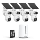 ANNKE Solar Überwachungskamera Aussen Ohne ABO mit Integrierte 64G SD-Karte, Kein Abonnement,  4CH Home Hub, Dualband 2,4/5GHz
