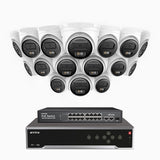 H500 - 3K 32 Kanal PoE Überwachungskamera-Set mit 16 Kameras, Intelligente Dual-Licht-Nachtsicht, 3072 × 1728 @ 20fps, intelligente Erkennung von Personen und Fahrzeugen, integriertes Mikrofon, IP67