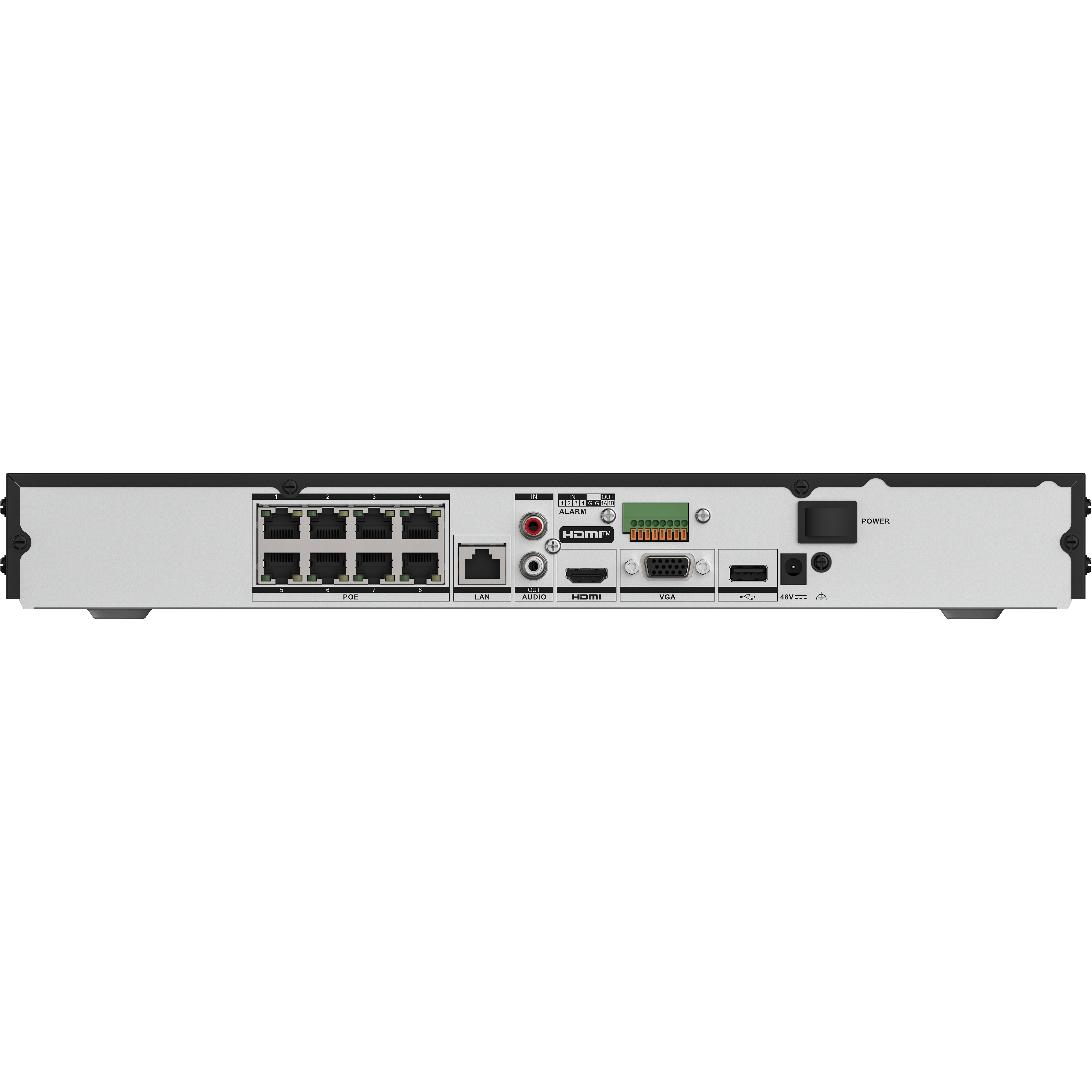 ANP800 - 4K 8-Kanal H.265+ PoE NVR, max. 160 Mbit/s ausgehende Bandbreite, 2-Kanal 4K Decodierung, unterstützt IPC mit Mensch & Fahrzeug, Perimetererkennung, 2 Festplatteneinschübe