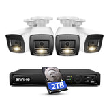 ANNKE 12MP PoE Überwachungskamera Set mit 4X 12MP PoE IP Kamera, 8CH H.265+ NVR mit 2TB Festplatte für 24/7 Videoüberwachung, KI Personen und Fahrzeugerkennung, IP67 Wasserdicht