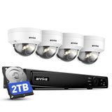 ANNKE 4K 8MP PoE Überwachungskamera Set mit 4x IK10 Dome Außenkameras, 8-Kanal NVR mit 2TB HDD, Farb-Nachtsicht, KI Personen-/Fahrzeugerkennung, IP67, Audio, 30m Nachtsicht