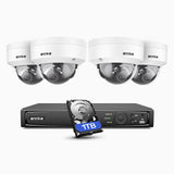ANNKE H1200 4K 12MP 8 Kanal PoE Überwachungskamera-Set mit 4 Kameras, 1TB integrierte Festplatte, Farbe & IR Nachtsicht, Erkennung von Menschen & Fahrzeugen, H.265+, Eingebautes Mikrofon, Max. 512 GB lokaler Speicher, IP67