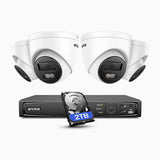 ANNKE H1200 4K 12MP 8 Kanal PoE Überwachungskamera-Set mit 4 Kameras, 2TB integrierte Festplatte, Farbe & IR Nachtsicht, Erkennung von Menschen & Fahrzeugen, H.265+, Eingebautes Mikrofon, Max. 512 GB lokaler Speicher, IP67