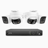 ANNKE 4K 8MP 8-Kanal PoE-Überwachungssystem mit 4 Kameras, 2 × 180° Dual-Objektiv-Kameras & 2 × 4K IP-Kameras, Personen-/Fahrzeugerkennung, Farbnachtsicht