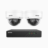 H500 - 3K 8 Kanal PoE Überwachungskamera-Set mit 2 Kameras, Intelligente Dual-Licht-Nachtsicht, 3072 × 1728 @ 20fps, intelligente Erkennung von Personen und Fahrzeugen, integriertes Mikrofon, IP67