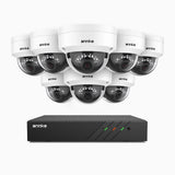 H500 - 3K 8 Kanal PoE Überwachungskamera-Set mit 8 Kameras, Intelligente Dual-Licht-Nachtsicht, 3072 × 1728 @ 20fps, intelligente Erkennung von Personen und Fahrzeugen, integriertes Mikrofon, IP67