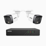 H500 - 3K 8 Kanal PoE Überwachungskamera-Set mit 2 Kameras, Intelligente Dual-Licht-Nachtsicht, 3072 × 1728 @ 20fps, intelligente Erkennung von Personen und Fahrzeugen, integriertes Mikrofon, IP67