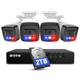 ANNKE 3K PoE Überwachungskamera Set, 8MP 8CH NVR mit 2TB HDD und 4 X 3K PoE IP Kameras mit Farbe Nachtsicht, H.265+ kompatibel mit Alexa, IP67 Wasserdicht, Audioaufnahme