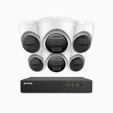 H300 - 3MP 8 Kanal PoE Überwachungskamera-Set mit 6 Kameras,EXIR 2.0 Nachtsicht, Bewegungserkennung, H.265+, IP67 Wetterfest