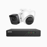 H300 - 3MP 8 Kanal PoE Überwachungskamera-Set mit 1 Bullet Kameras & 1 Turm Kameras, EXIR 2.0 Nachtsicht, Bewegungserkennung, H.265+, IP67 Wetterfest