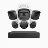 H300 - 3MP 8 Kanal PoE Überwachungskamera-Set mit 3 Bullet Kameras & 3 Turm Kameras, EXIR 2.0 Nachtsicht, Bewegungserkennung, H.265+, IP67 Wetterfest
